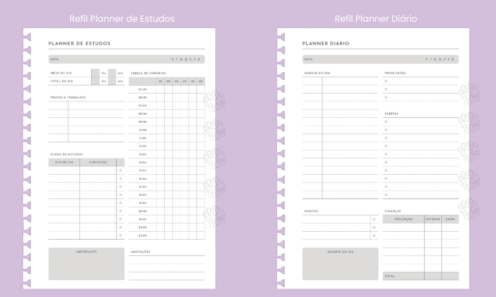 Refil para caderno reposicionável - modelo 4